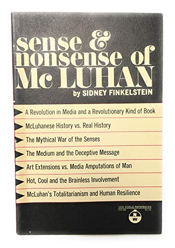 Beispielbild fr Sense and Nonsense of McLuhan zum Verkauf von HPB Inc.