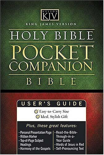 9780718002169: Holy Bible: King James Version, Black, Bonded Leather, Pocket Companion Bible