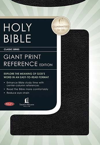 9780718015794: The Holy Bible: New King James Version, Black, Giant Print, Bonded Leather Center-column Reference