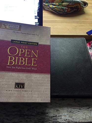 9780718018122: The Open Bible: King James Version, Black Bonded Leather, Large & Giant Print, Study