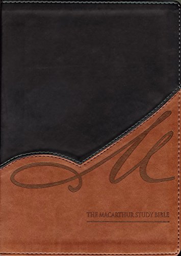 Stock image for NKJV, The MacArthur Study Bible, Leathersoft, Black/Brown: Revised and Updated for sale by GoldenWavesOfBooks