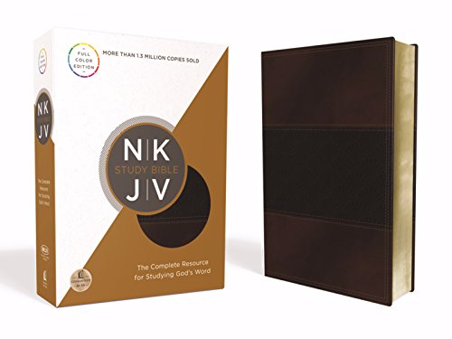 9780718040390: NKJV Study Bible, Leathersoft, Brown/Navy, Full-Color Edition: Full-Color Edition