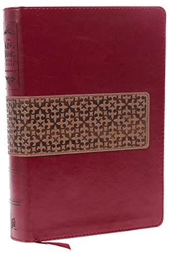 Stock image for KJV Study Bible, Large Print, Leathersoft, Maroon/Brown, Thumb Indexed, Red Letter: Second Edition (Signature) for sale by Red's Corner LLC