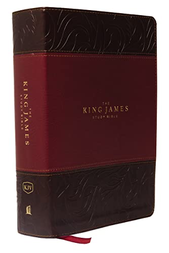 

KJV, The King James Study Bible, Leathersoft, Burgundy, Thumb Indexed, Red Letter, Full-Color Edition Holy Bible, King James Version
