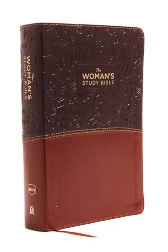 Imagen de archivo de Woman's Study Bible: Receiving God's Truth for Balance, Hope, and Transformation - New King James Version, Full-color, Imitation Leather, Brown / Burgundy a la venta por Revaluation Books