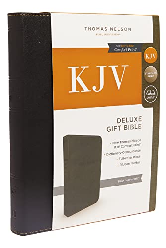 9780718097578: KJV Holy Bible: Deluxe Gift, Black Leathersoft, Red Letter, Comfort Print: King James Version