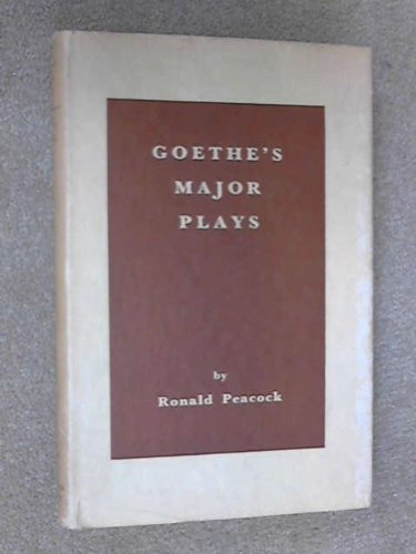 9780719001963: Goethe's Major Plays