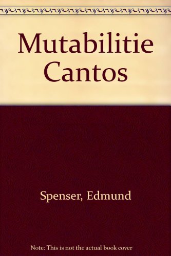 Mutabilitie Cantos (9780719004971) by Edmund Spenser