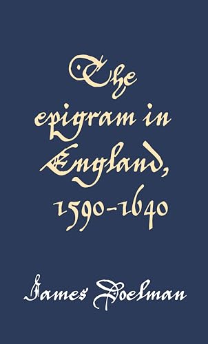 Stock image for The Epigram in England, 1590-1640 for sale by Chiron Media