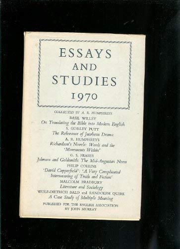 Stock image for ESSAYS AND STUDIES; VOL 23 for sale by Neil Shillington: Bookdealer/Booksearch