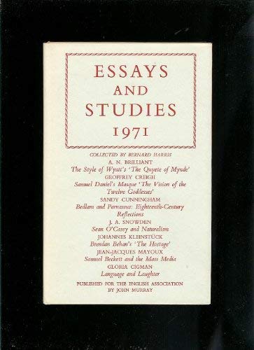 9780719523250: Essays and Studies 1971