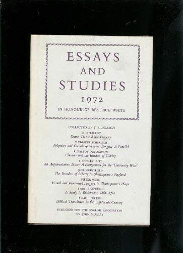 Stock image for ESSAYS AND STUDIES; VOL 25 for sale by Neil Shillington: Bookdealer/Booksearch