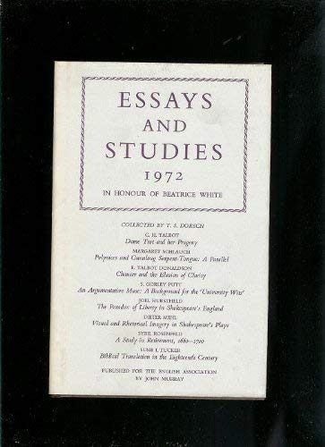 9780719526961: Essays and Studies 1972