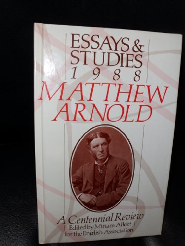 Beispielbild fr Matthew Arnold. A Centenary Review. zum Verkauf von Plurabelle Books Ltd