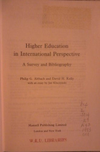 Beispielbild fr Higher Education in International Perspective: A Survey and Bibliography zum Verkauf von Bernhard Kiewel Rare Books