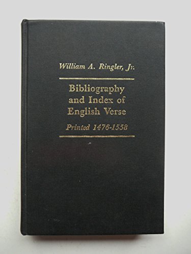 Bibliography and Index of English Verse: Printed 1476-1558 (9780720118926) by Ringler, William A.