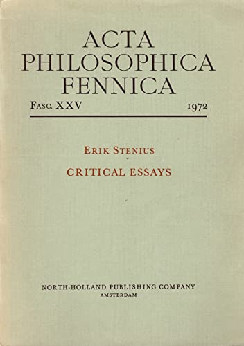 Critical essays. [Acta philosophica fennica. Bd. 25].