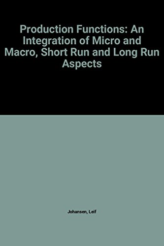 9780720431759: Production Functions: An Integration of Micro and Macro, Short Run and Long Run Aspects