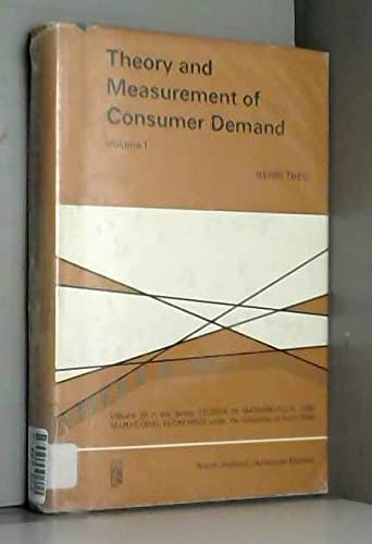 Stock image for Theory and measurement of consumer demand : Volume 1. 001 for sale by Kloof Booksellers & Scientia Verlag
