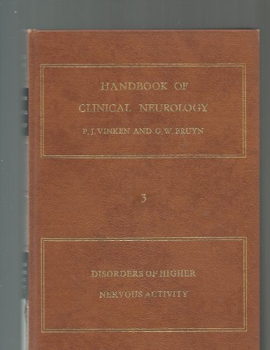 Imagen de archivo de Disorders of Higher Nervous Activity (Handbook of Clinical Neurology, Vol. 3) a la venta por Wonder Book