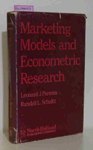 Beispielbild fr Marketing Models and Econometric Research zum Verkauf von Better World Books