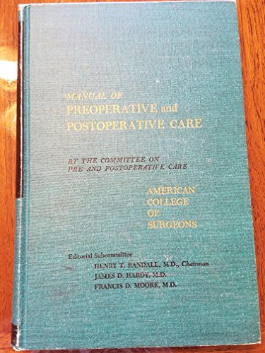 9780721611648: Manual of Preoperative and Postoperative Care