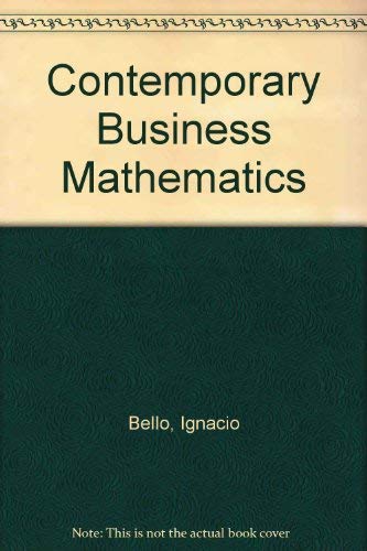 Beispielbild fr Contemporary Business Mathematics zum Verkauf von Long Island Book Company
