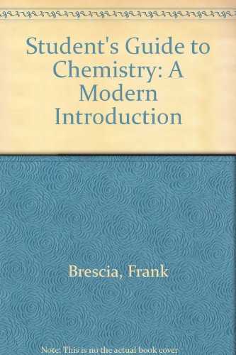 9780721620763: Student's Guide to Chemistry: A Modern Introduction
