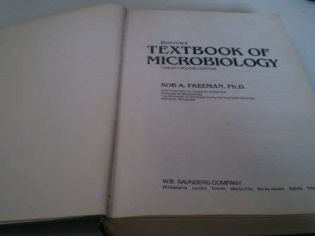 Beispielbild fr Burrows Textbook of Microbiology zum Verkauf von ThriftBooks-Atlanta