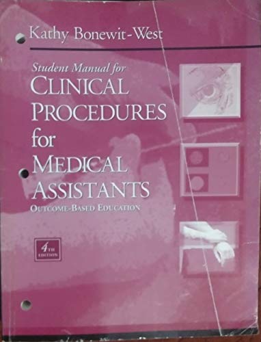 Imagen de archivo de Student Manual for Clinical Procedures for Medical Assistants a la venta por Books Puddle