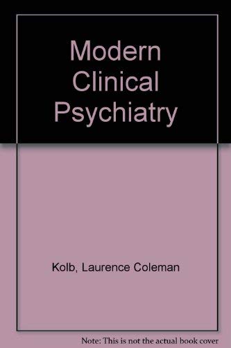 Beispielbild fr Modern Clinical Psychiatry zum Verkauf von Better World Books