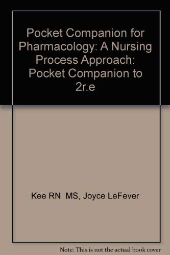 Imagen de archivo de Pocket Companion for Pharmacology: A Nursing Process Approach a la venta por Wonder Book