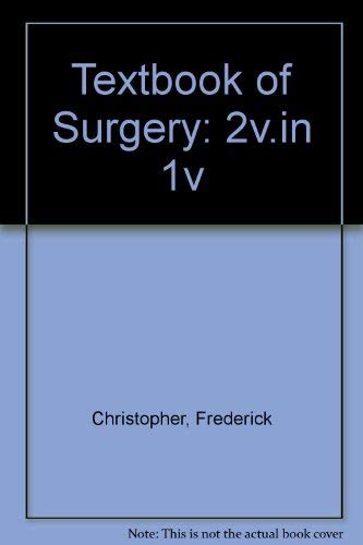 Imagen de archivo de Davis-Christopher Textbook of Surgery (2 VOl. Set) a la venta por HPB-Red