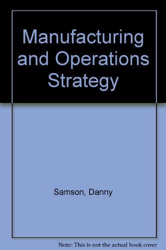 Imagen de archivo de Manufacturing and Operations Strategy a la venta por Anybook.com