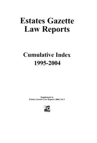 Imagen de archivo de EGLR 2004 Cumulative Index a la venta por Blackwell's