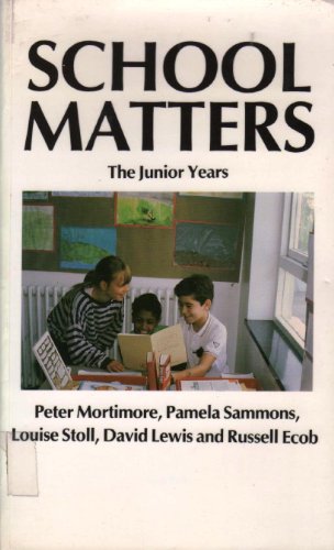 Imagen de archivo de School Matters : The Junior Years a la venta por Better World Books Ltd