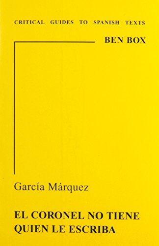 Beispielbild fr Garcia Marquez : "Coronel No Tiene Quien le Escriba" zum Verkauf von Better World Books