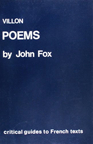 Beispielbild fr Villon: Poems: 37 (Critical Guides to French Texts S.) zum Verkauf von WorldofBooks