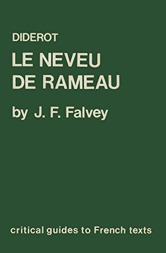 Beispielbild fr Diderot: "Le Neveu de Rameau" (Critical Guides to French Texts) (Critical Guides to French Texts S.) zum Verkauf von WorldofBooks