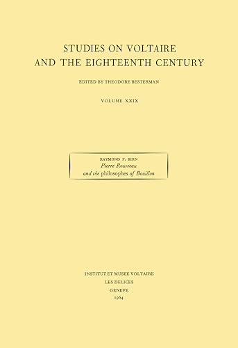 Stock image for Pierre Rousseau and the 'Philosophes' of Bouillon (Oxford University Studies in the Enlightenment) for sale by WorldofBooks