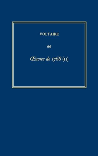 Imagen de archivo de Complete Works of Voltaire 66: Oeuvres de 1768 (II) a la venta por Brook Bookstore