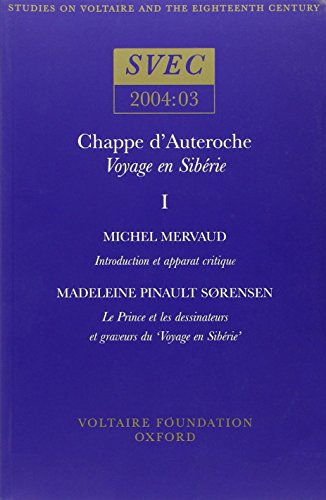 9780729408400: SVEC 2004 Voyage en Sibrie, fait par ordre du roi en 1761 (2 Volumes)