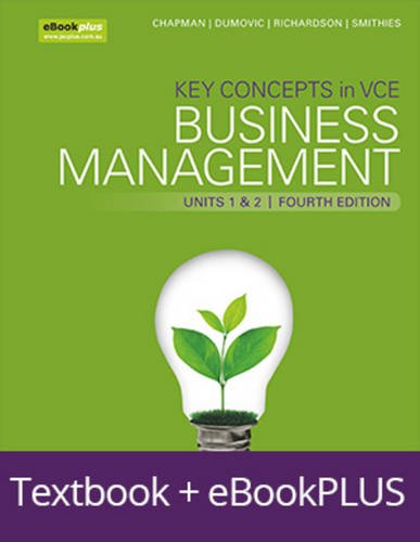 9780730331322: Key Concepts in Vce Business Management Units 1&2 4e Ebookplus & Print + Studyon Vce Business Management Units 1&2 (Key Concepts in Business Management Series)