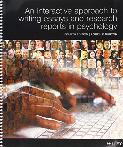 9780730363903: AN INTER APP TO WRITING ESSAYS AND RES REP IN PSY 4E SPIRAL (Colour)