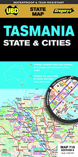 9780731929979: Tasmania State & Cities Map 719 6th ed (waterproof)