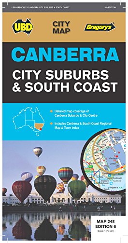 9780731930838: Canberra City Suburbs & South Coast Map 248 6th ed (City Map)