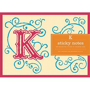Monogram K Sticky Notes (9780735326811) by Galison