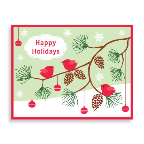 Little Red Birds Boxed Draw Holiday Notecards (9780735328273) by Galison
