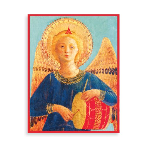 Angel with Drum Boxed Draw Holiday Notecards (9780735334694) by Galison; Bridgeman Art Library