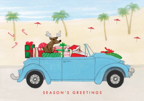 9780735338388: Santa's Beach Cruise Boxed Holiday Half Notecards